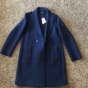 J Crew Daphne boiled wool topcoat in navy, size 4
